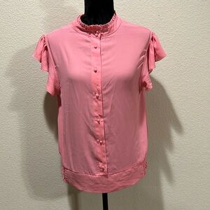New York & Company Pink Button Up Blouse